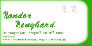 nandor menyhard business card